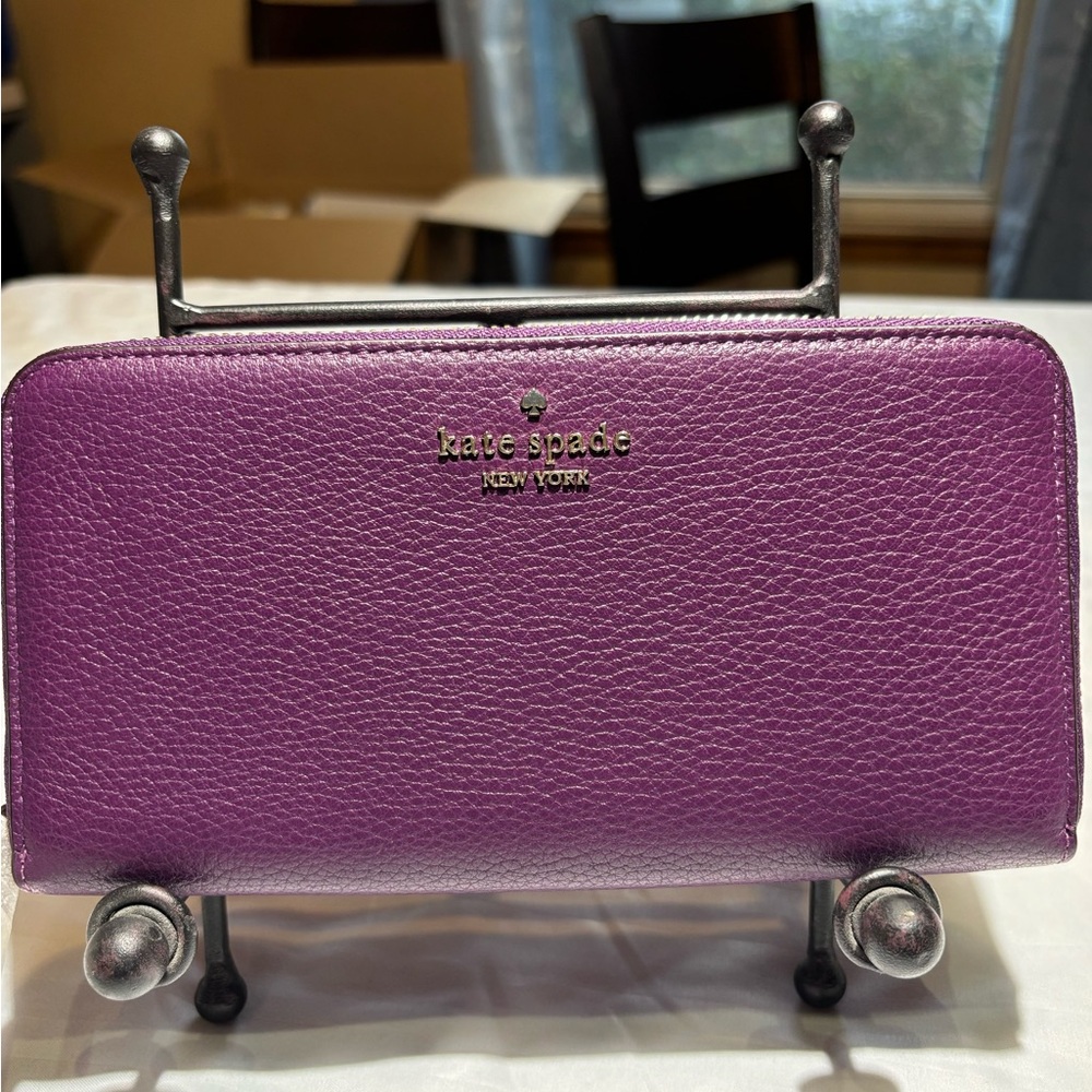 Kate Spade Vibrant Purple Wallet ripe plum
